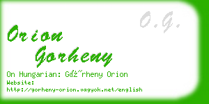 orion gorheny business card